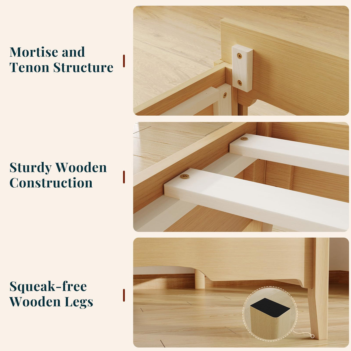 Queen Bed Frame with Headboard and Storage