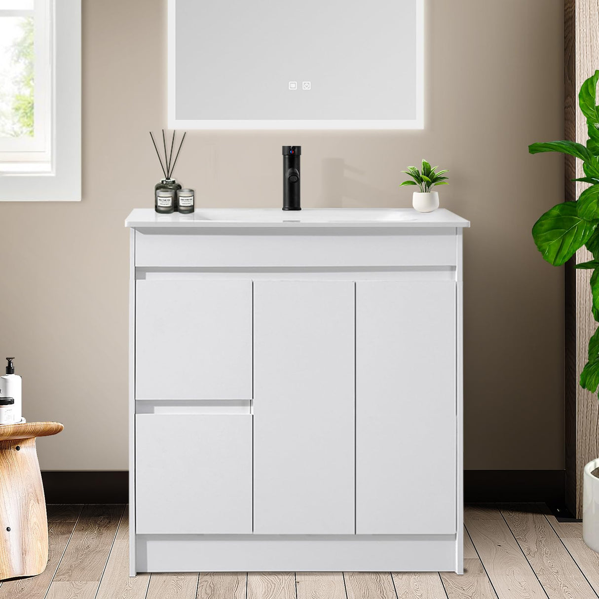 36'' Bathroom Vanity with Sink,Undermount Rock Plate Sink Combo Set