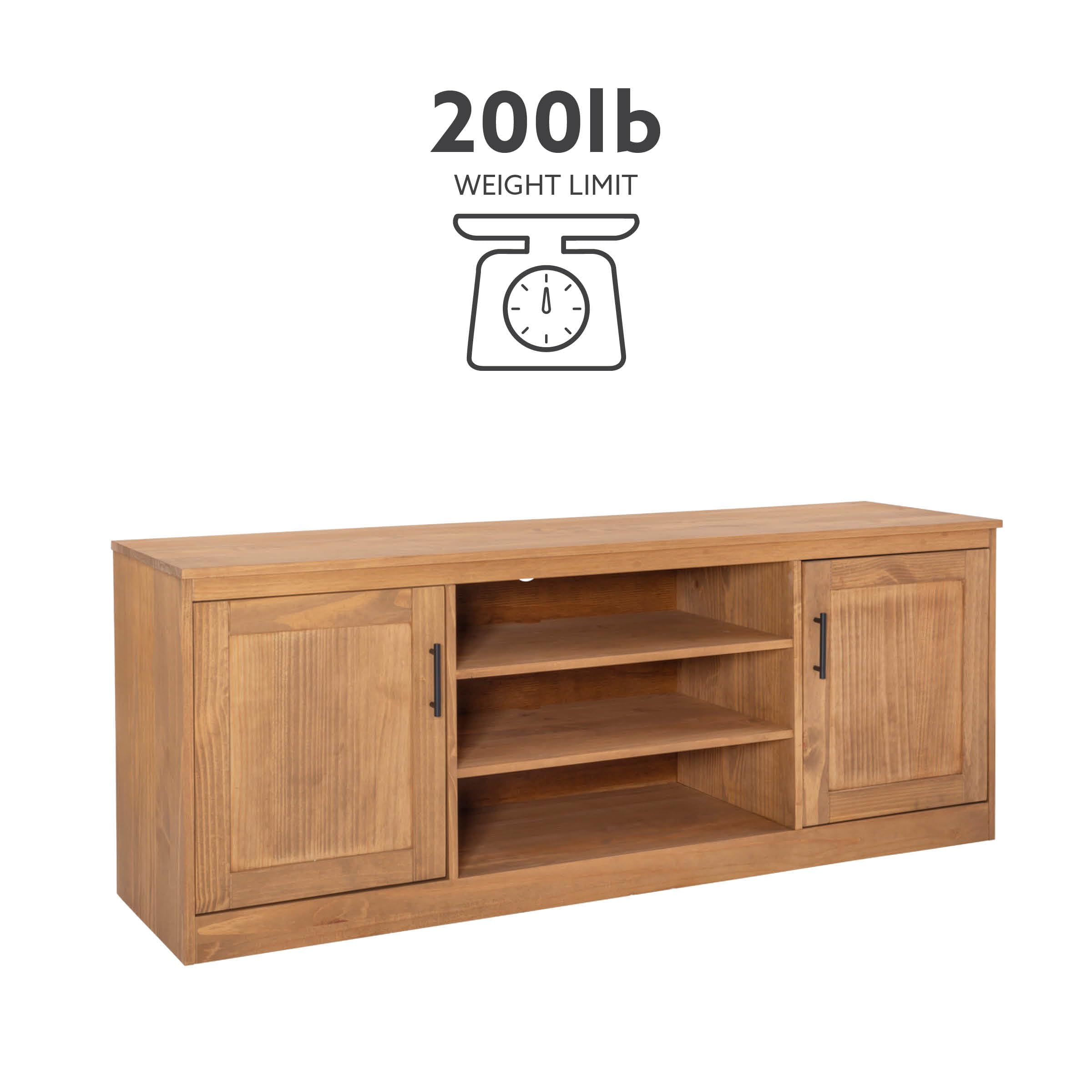 Natural Victor Solid Brazilian Pine Two Door TV Media Stand