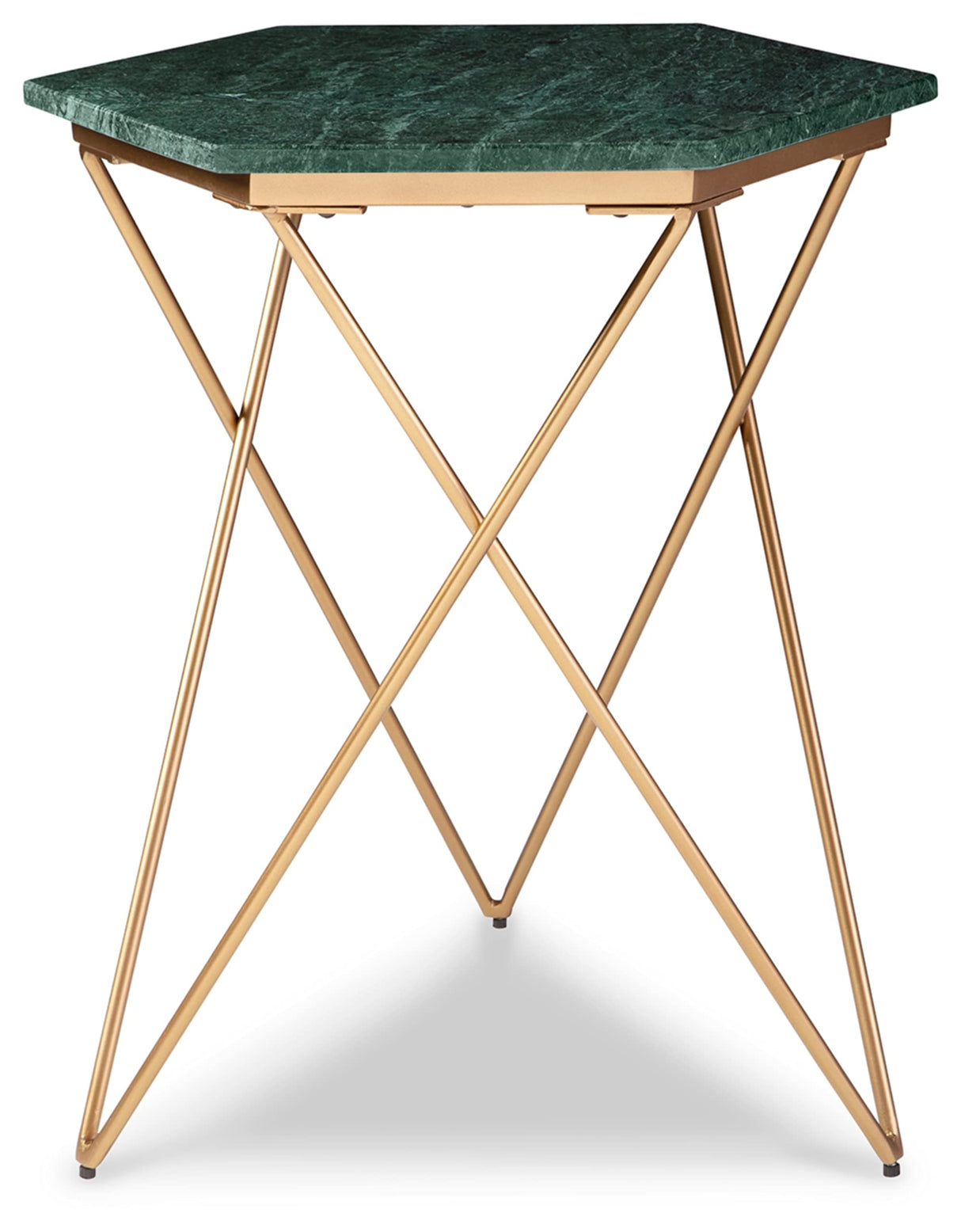SignEngelton Accent Table, Green & Metallic