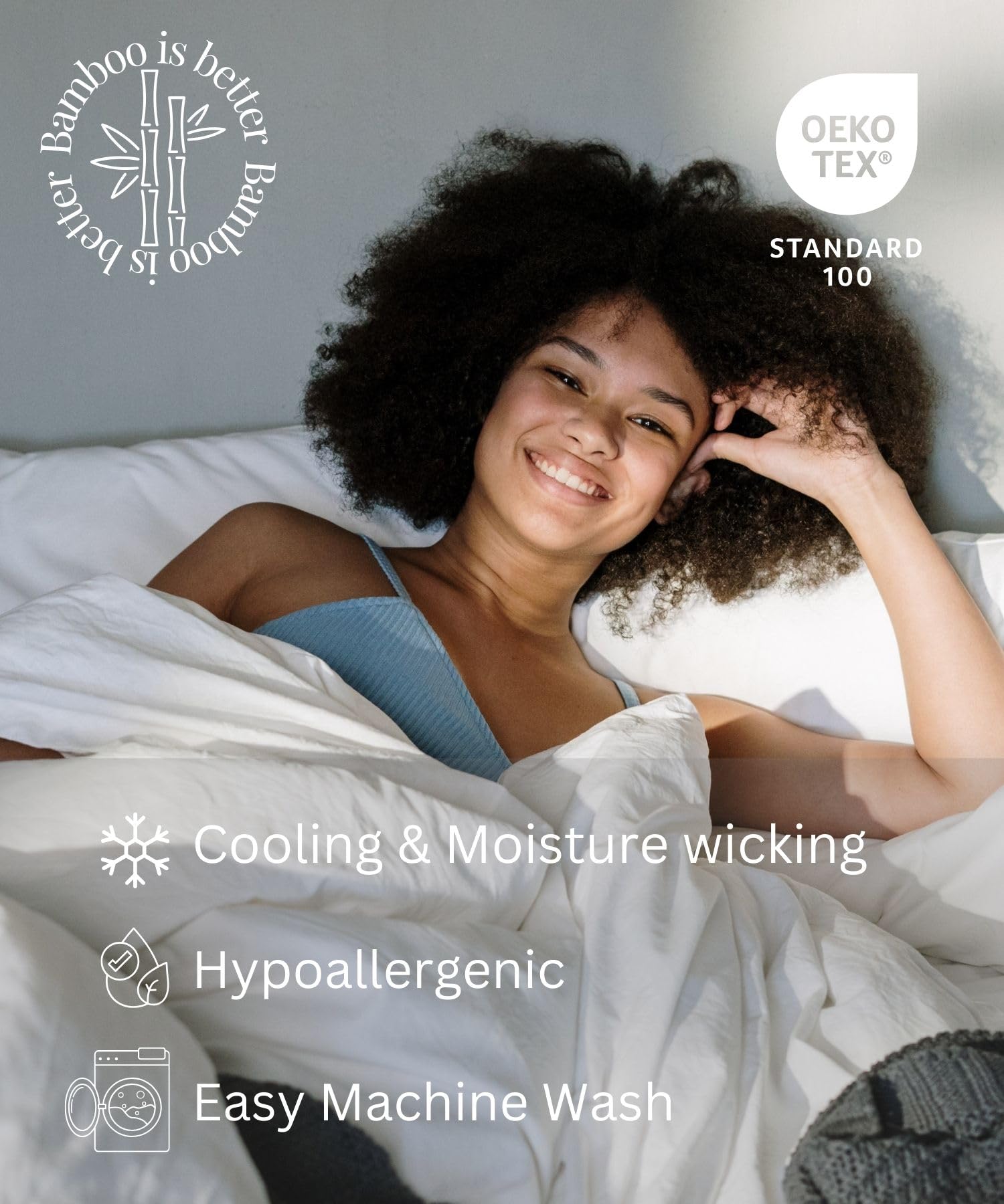 100% Viscose from Bamboo Sheets Queen Size, Super Soft Queen Size Bed Set, 4PC