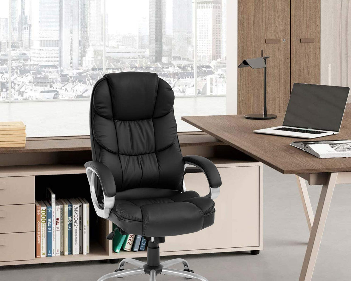 Office Chair Computer High Back Adjustable Ergonomic Desk Chair Executive PU Leather