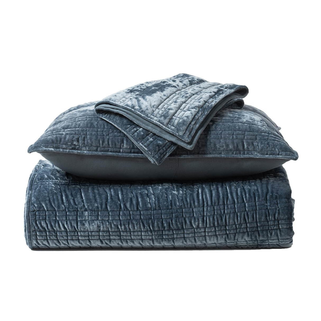 Luxury Ruched Velvet Quilt King Size, Ultra Soft Bedspread Coverlet Set