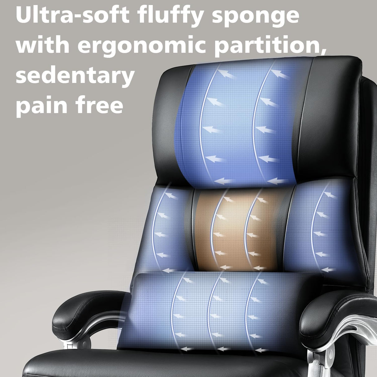 Heavy Duty Office Chair 600lbs - Big and Tall Executive Desk Chair with Footrest