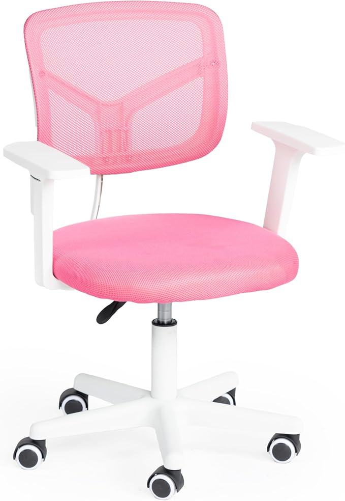 Task Chair 360 Swivel, Low Mid PP Mesh Back Fabric Seat, Height Adjustable, Rolling Castor, W15.7inces x D15.2inces x H29.5-34.2inches (Purple)