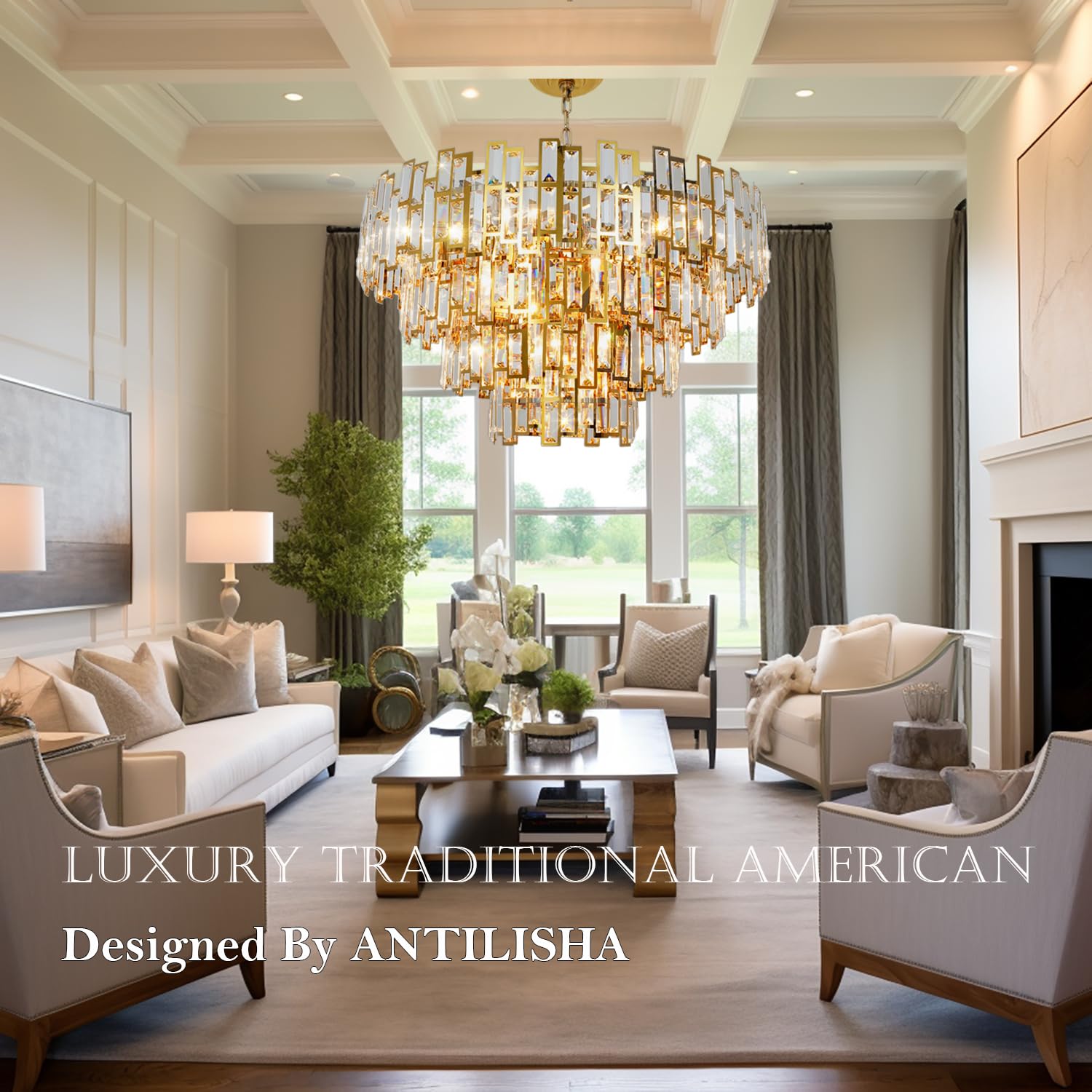 Gold Crystal Chandelier Lighting Foyer Hall Entry Way Chandeliers Light Fixture for High