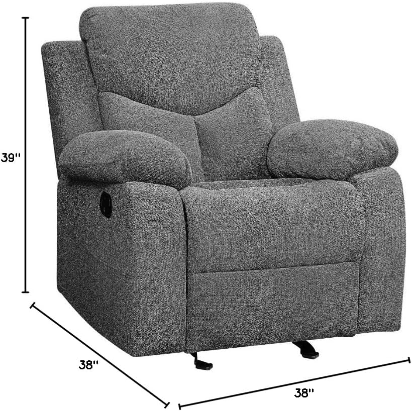 Acme Kalen Chenille Glide Recliner in Gray