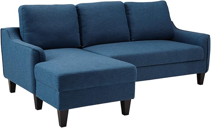 Jarreau Modern Sectional Sleeper Sofa Couch with Chaise Lounge, Blue