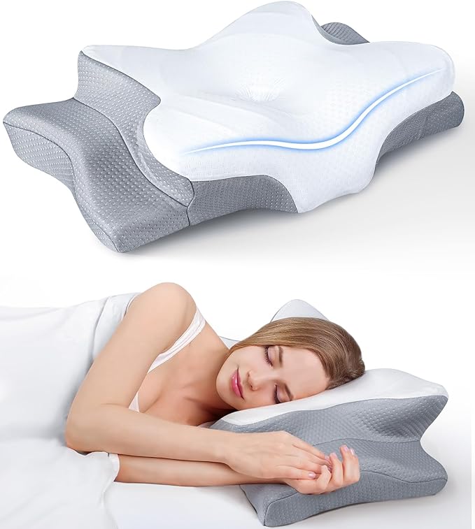 Ultra Pain Relief Cooling Pillow for Neck Support, Adjustable Cervical Pillow Cozy Sleeping