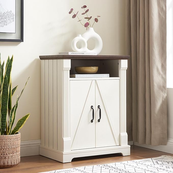 Farmhouse Bathroom Floor Cabinet, Freestanding Storage Cabinet
