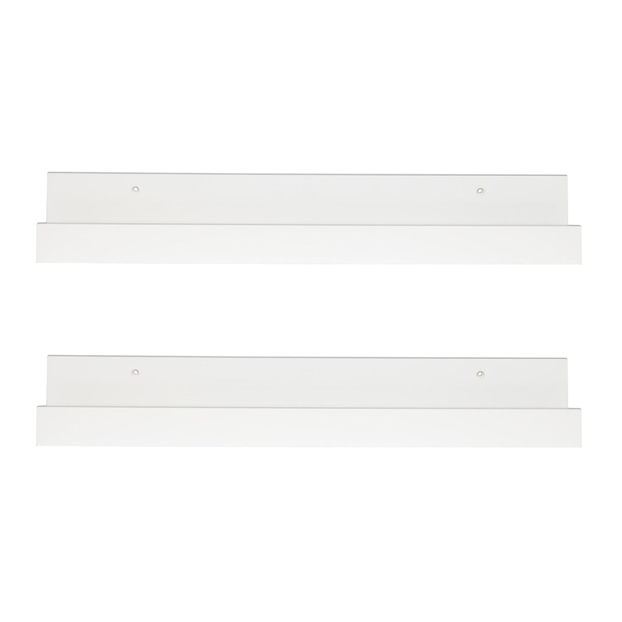 Levie 24 inch 2-Pack Wood Floating Wall Shelf Picture Frame Holder Ledge, White
