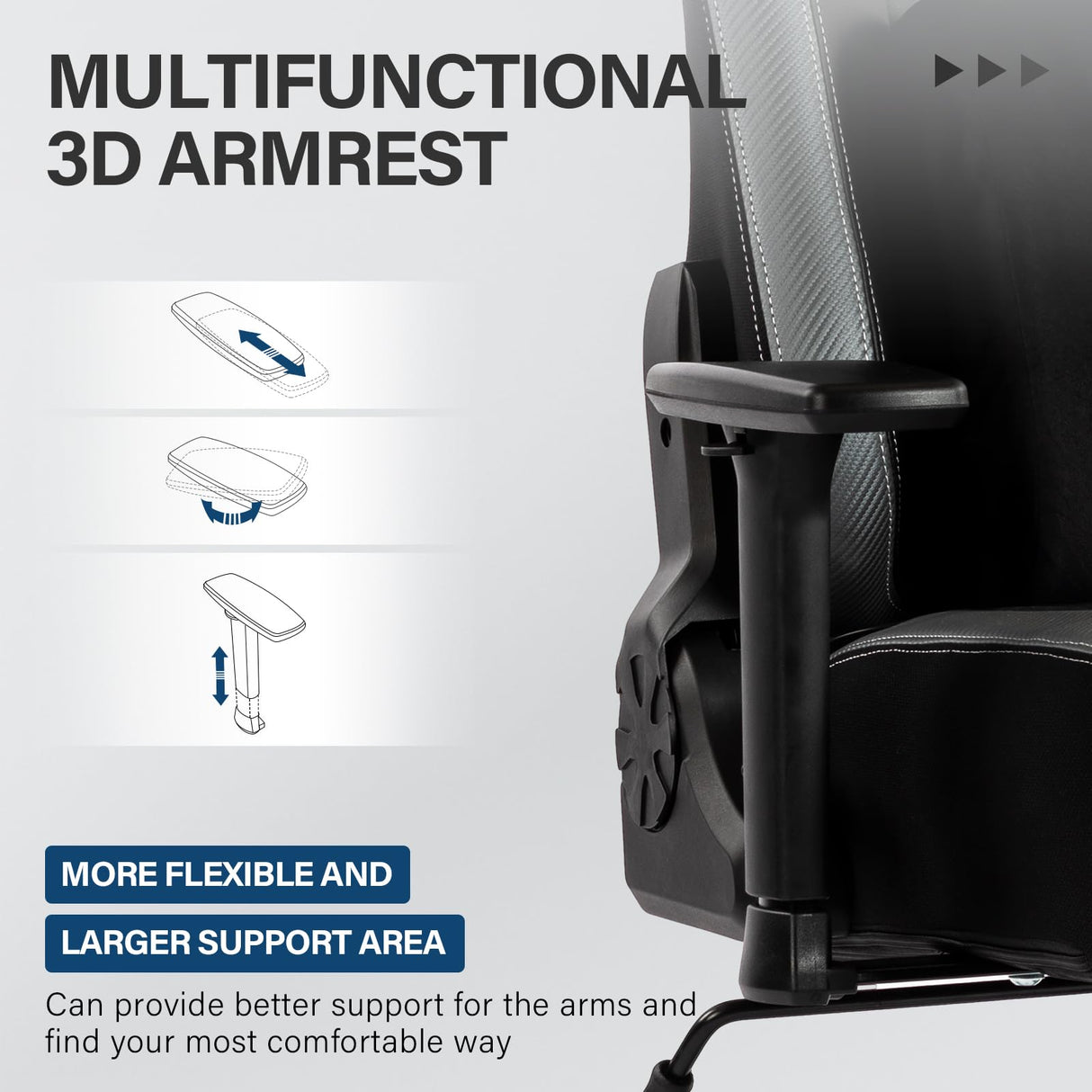 Big and Tall Gaming Chair 400lb Massage Memory Foam Gaming Chair