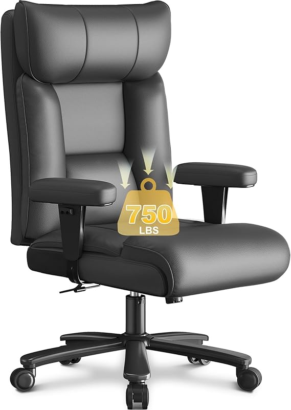 Ergonomic Big and Tall Office Chair - 750 lbs Capacity High Back Executive Chair