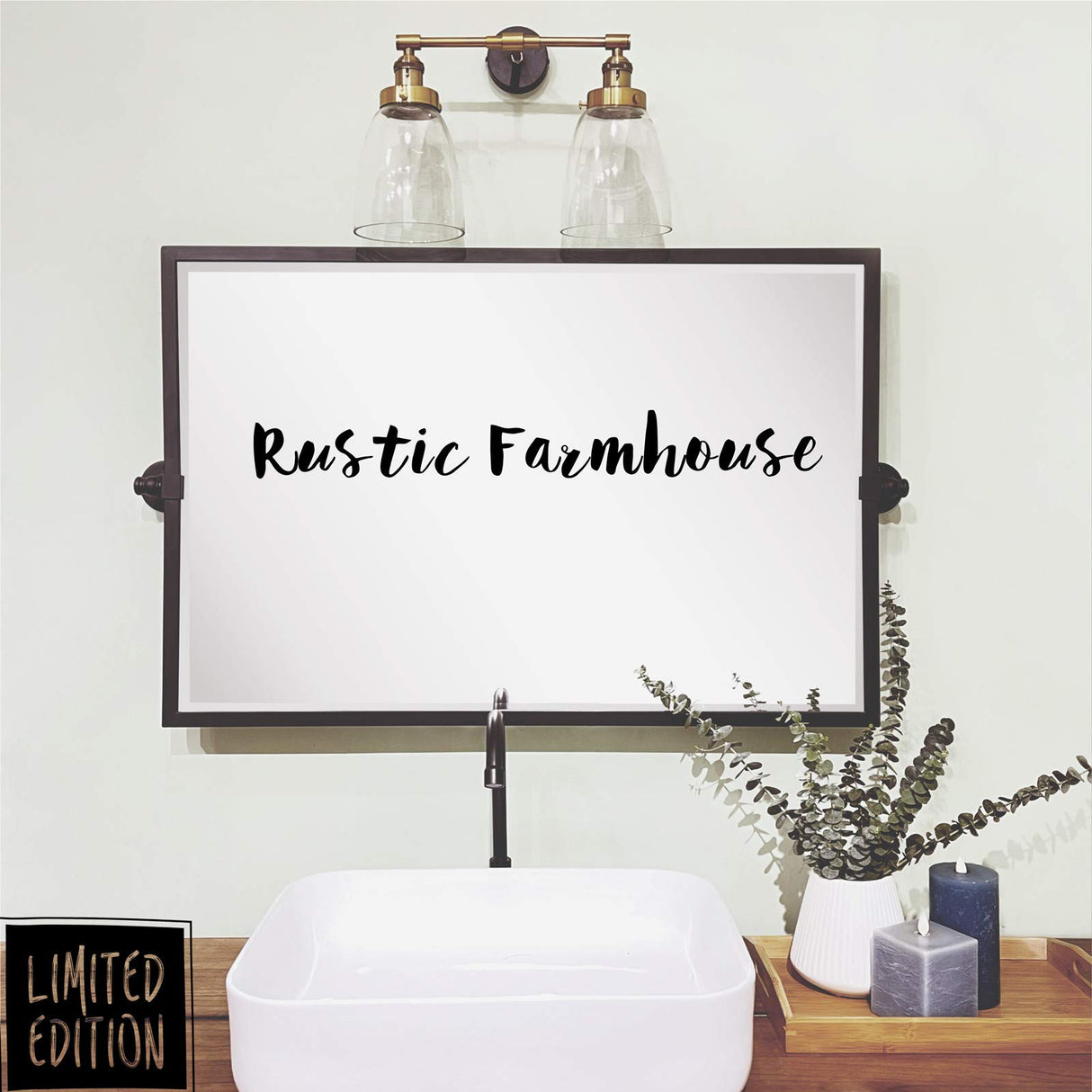 Mirror Black Metal Framed Tilt Rectangle Bathroom Mirror