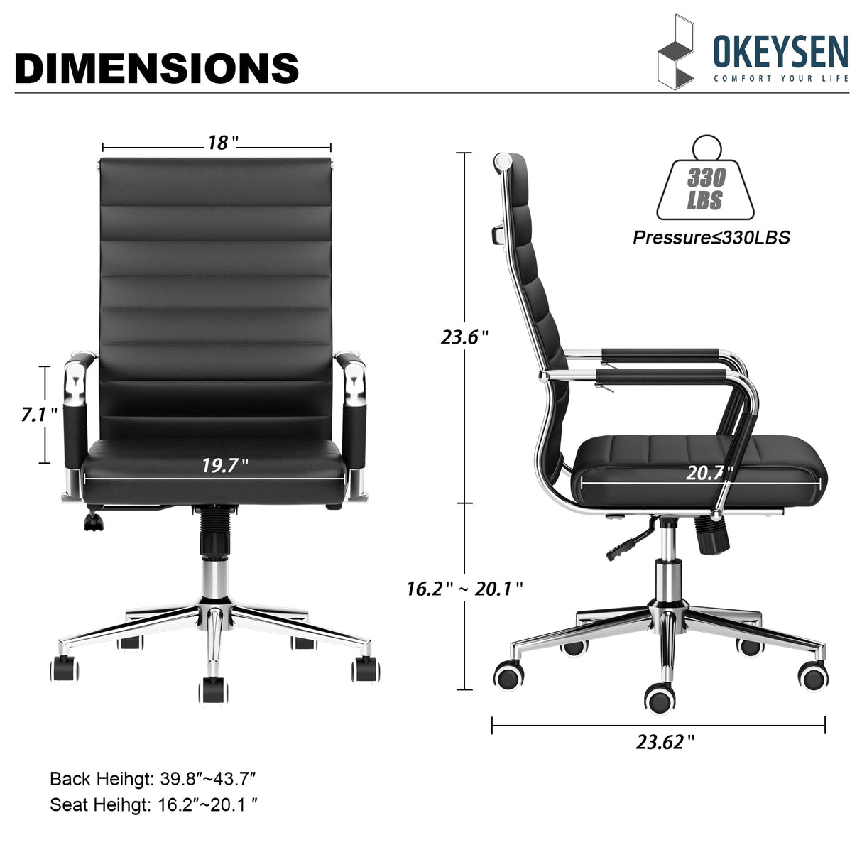 Office Desk Chair, Ergonomic Leather Modern Conference Room Chairs