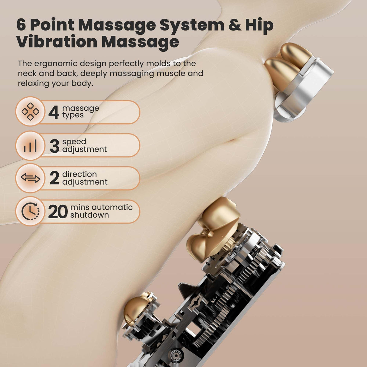 Massage Rocking Chair, Shiatsu Back and Neck Massager Recliner Chair