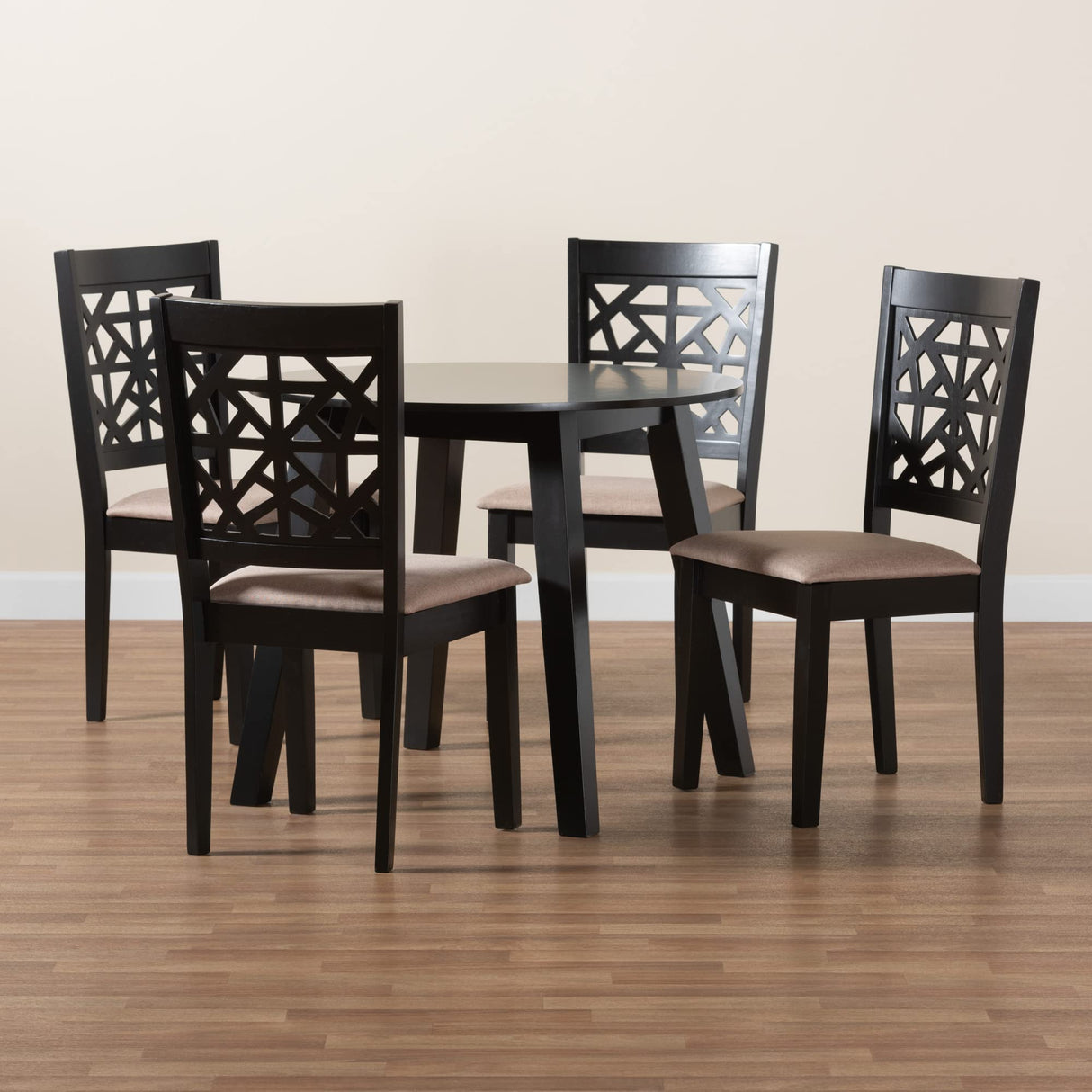 Set, 5-Piece, Beige/Dark Brown