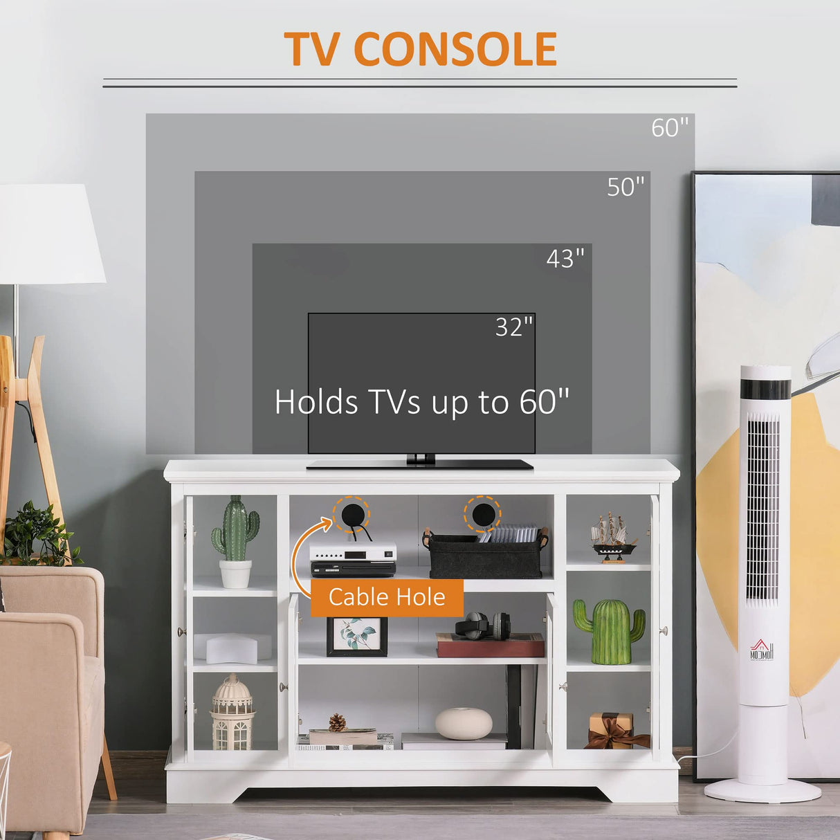 Sideboard Buffet Cabinet with Storage, Kitchen Cabinet Coffee Bar Cabinet with Glass Doors for Living Room, Kitchen, White