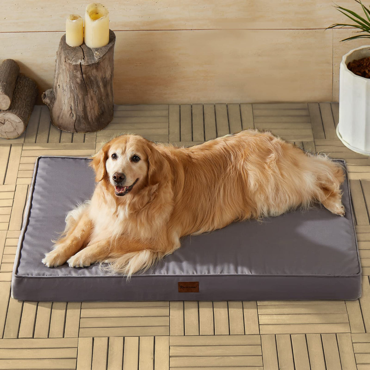 Outdoor Dog Beds for Large Dogs, Waterproof Dog Bed for Medium, Large, Extra