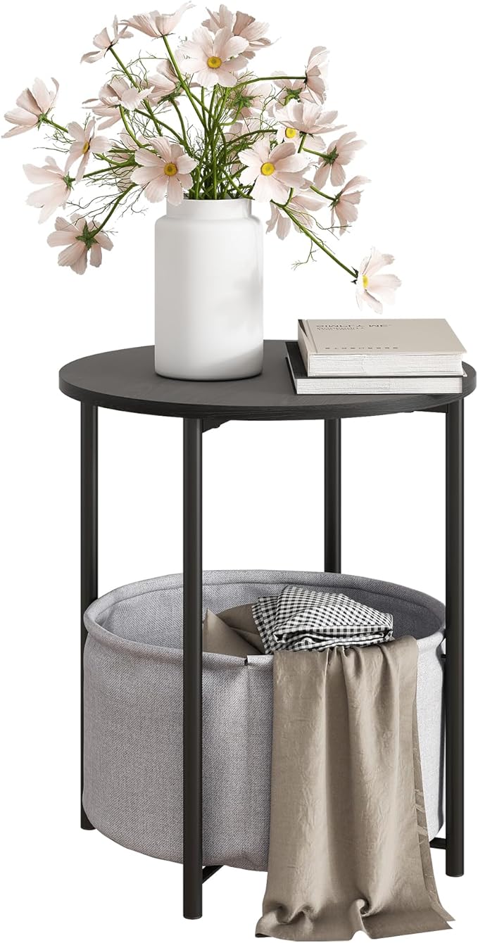 Coffee Table with Storage, Round Center Table for Living Room, Bedroom