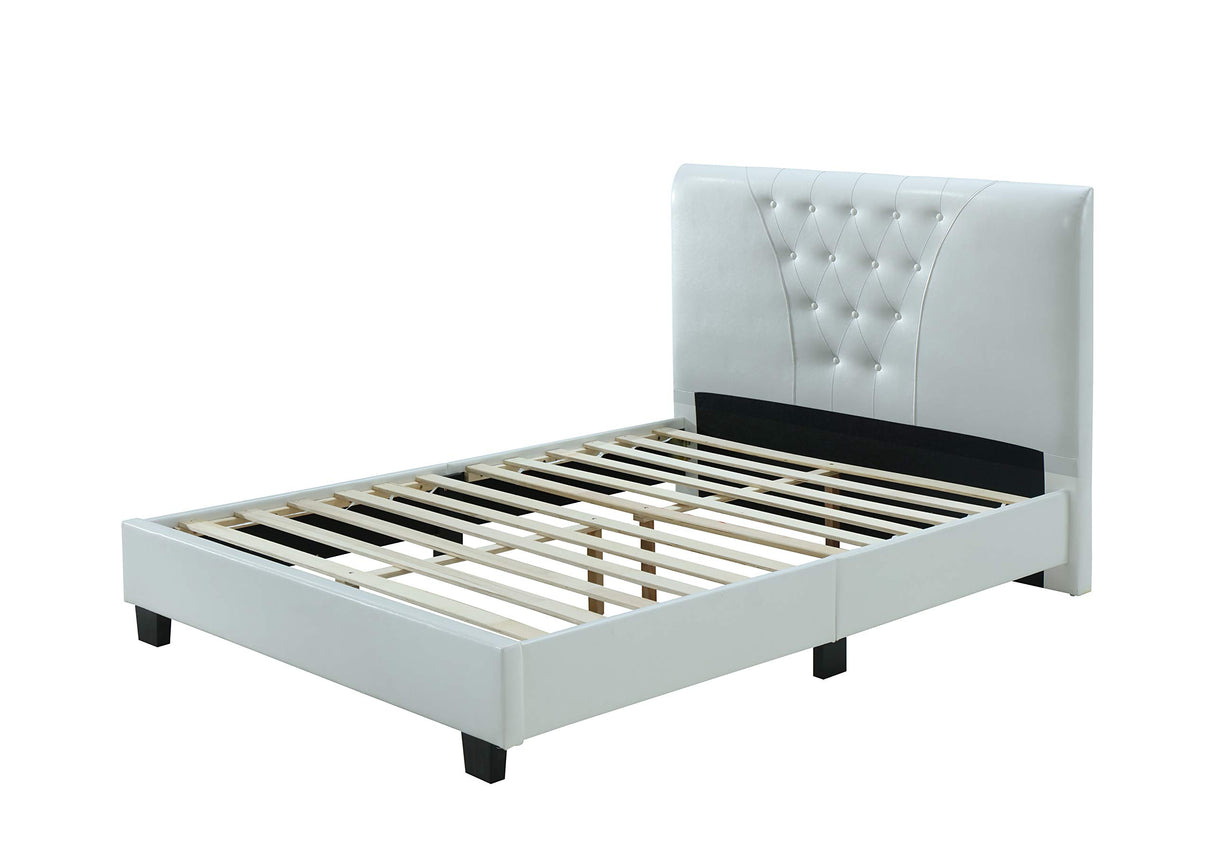 Upholstered Bed Platform, Twin, White