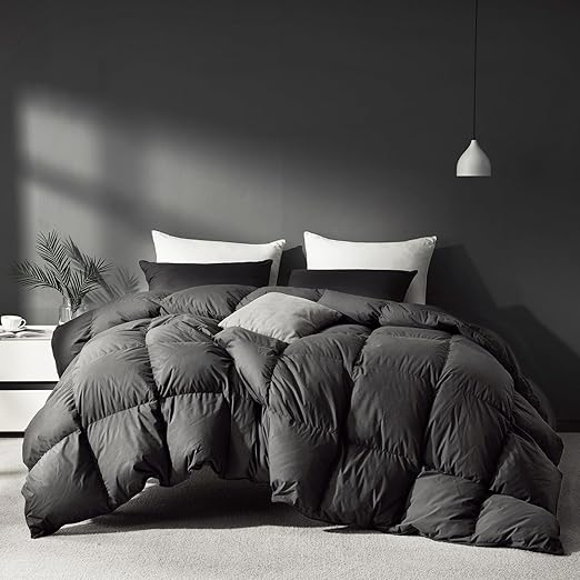 White Goose Feathers Down Comforter Queen Size, Premium All Season Duvet