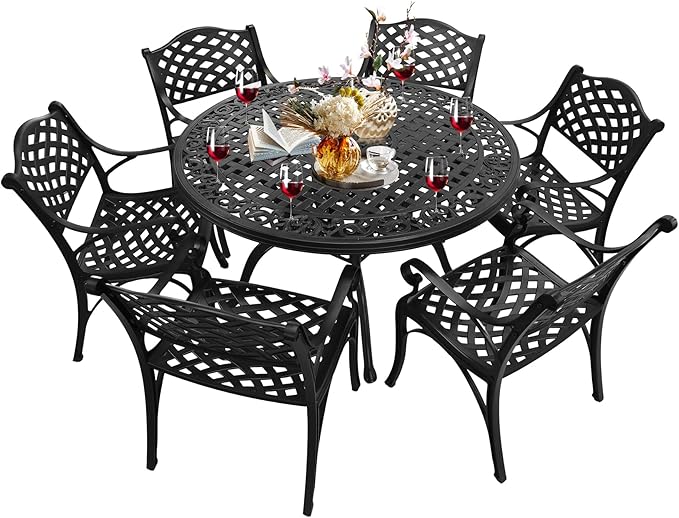 Cast Aluminum Patio Bistro Sets Outdoor Bistro Table and Chair Set of 2 wit