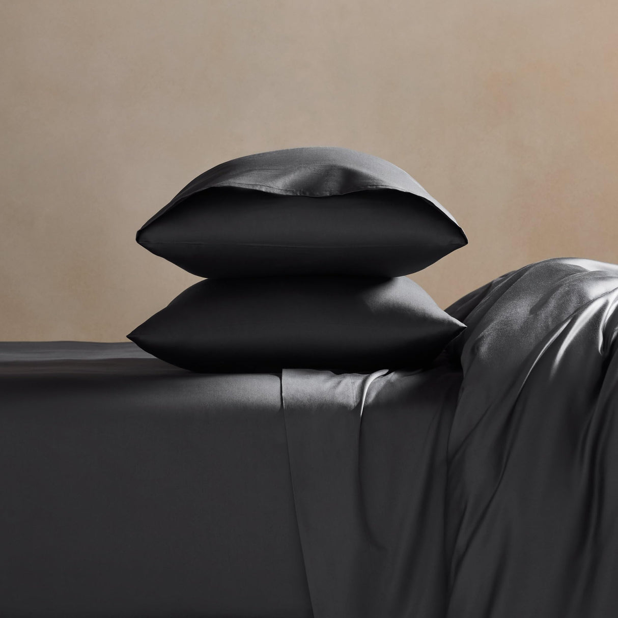 Luxury Sateen 4 Piece Sheet Set - 100% Cotton, King Size in Slate Grey - 1 Fitted Sheet, 1 Flat Sheet, 2 Pillowcases | Best Luxury Sheets