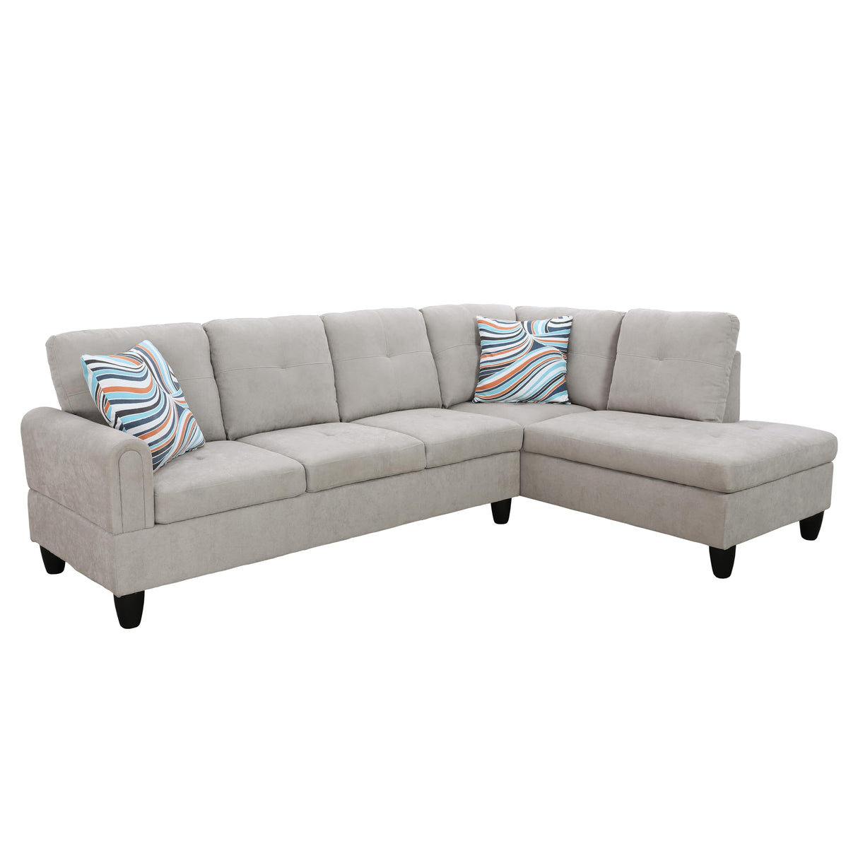 Sectional Couches for Living Room 2 Pieces Modern Sectional Sofa with Right Chaise