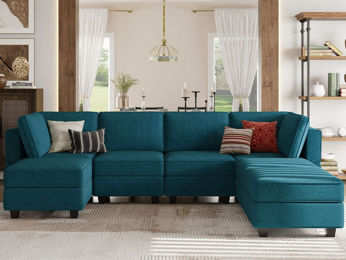 Oversized Modular Sofa with Storage Seat U Shaped Couch Modular Sectional Sofa