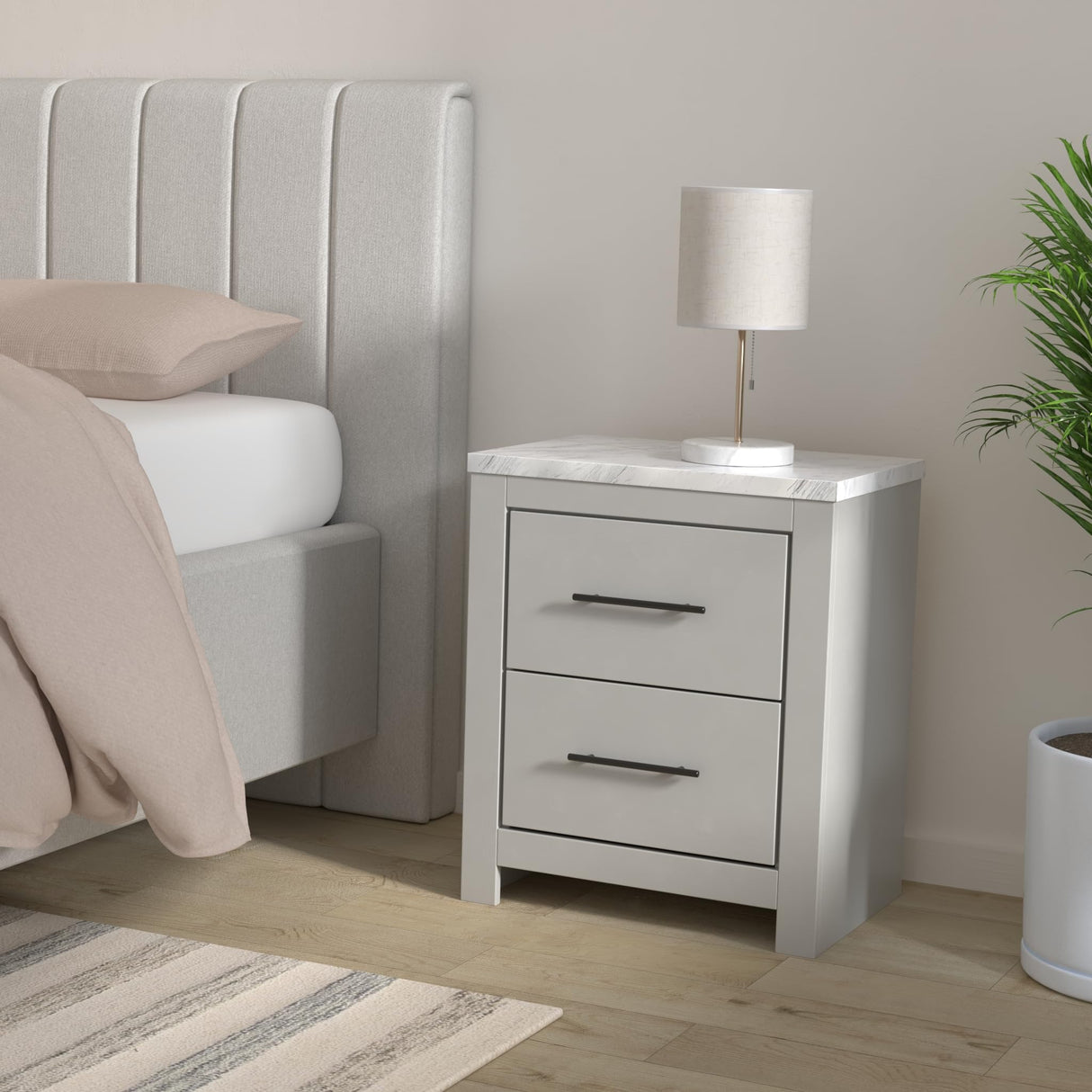 Cottonburg Contemporary 2 Drawer Nightstand