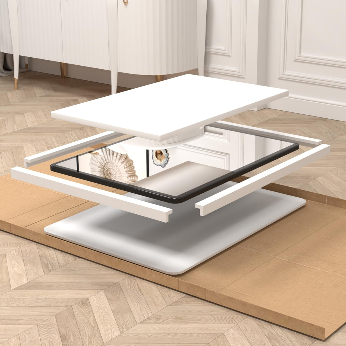 New Upgrade Wall Mounted Bathroom Mirror, Black Metal Frame Rounded