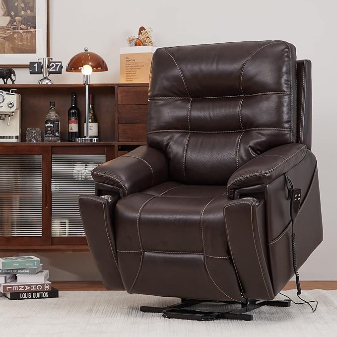 Irene MaxComfort Dual Motor Power Lift Recliner – XL Size, Faux Leather