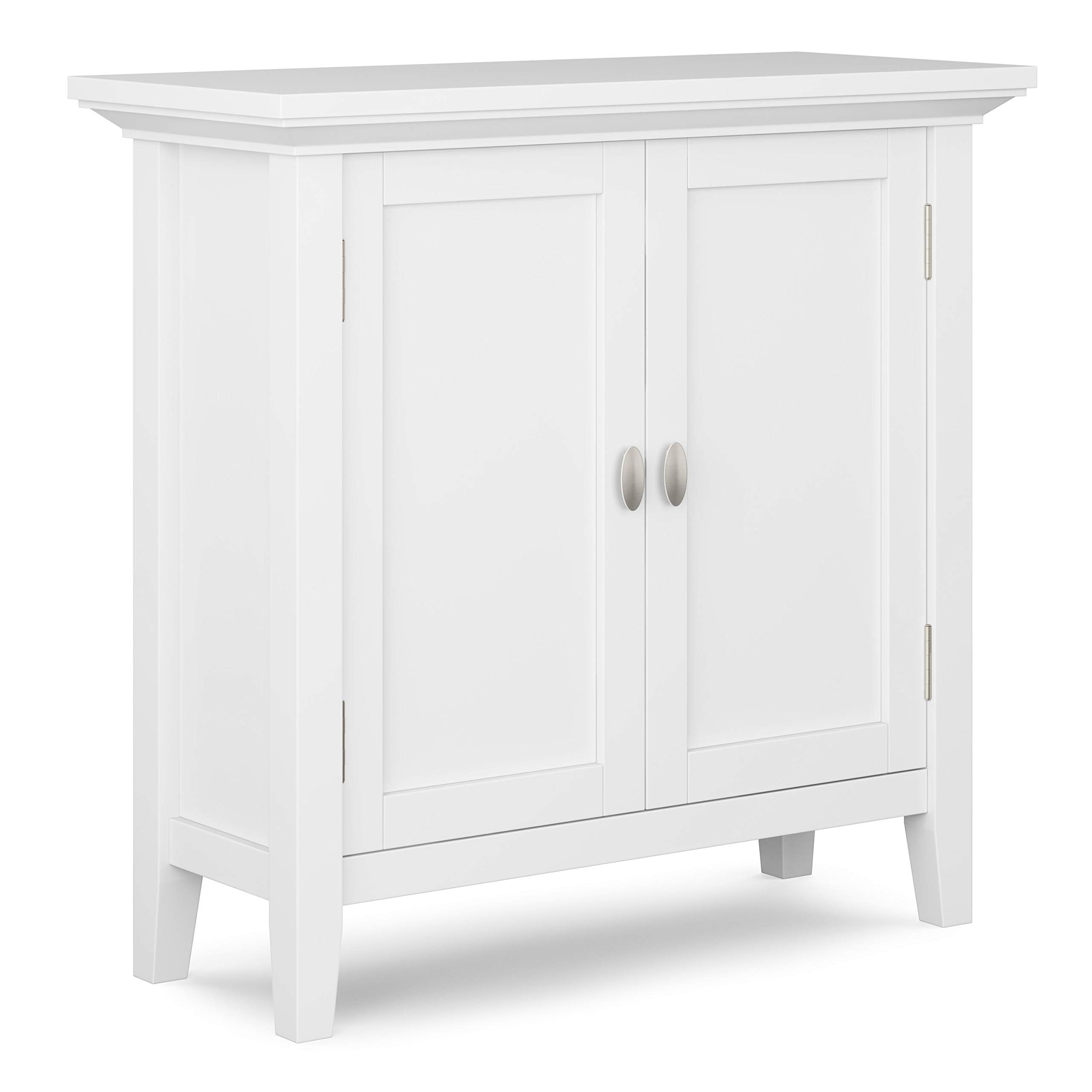 Redmond SOLID WOOD 32 Inch Wide Transitional Low Storage Cabinet in White