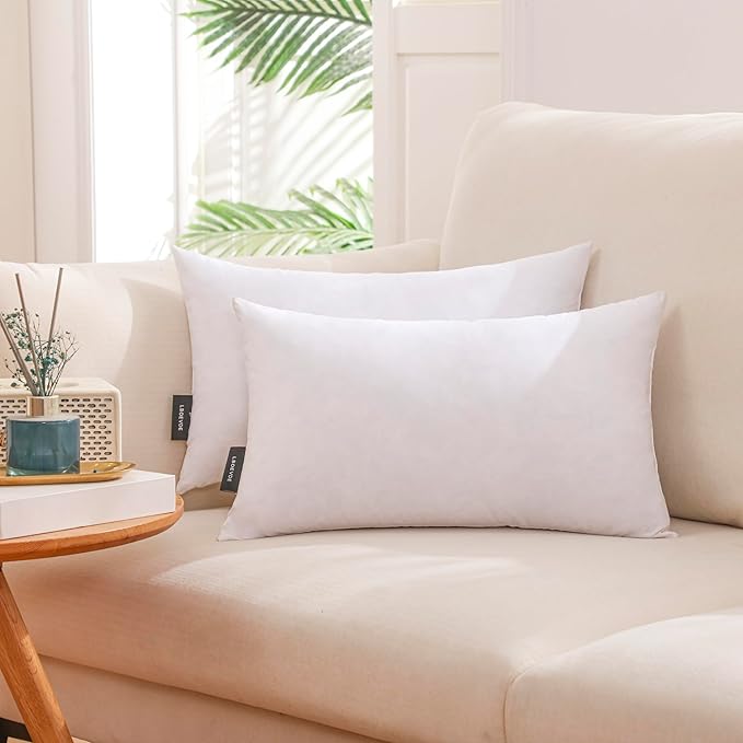 18x18 Inch Gold Goose Down and Feather Throw Pillow Inserts-2 Packs