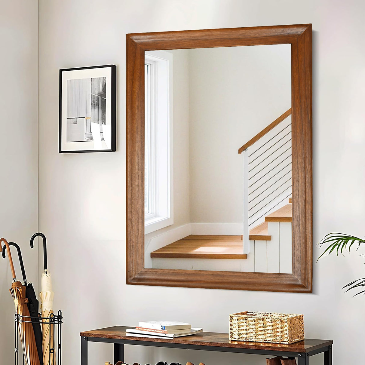 Solid Wood Framed Rectangle Bathroom Mirrors