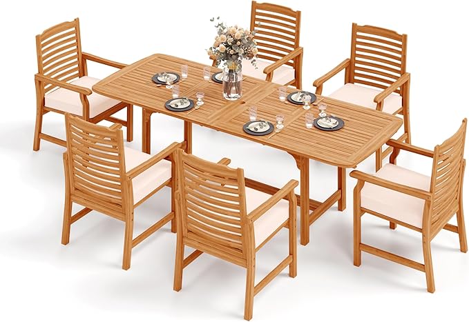 Patio Outdoor Table and Chairs Set, Patio Dining Sets for 6-8