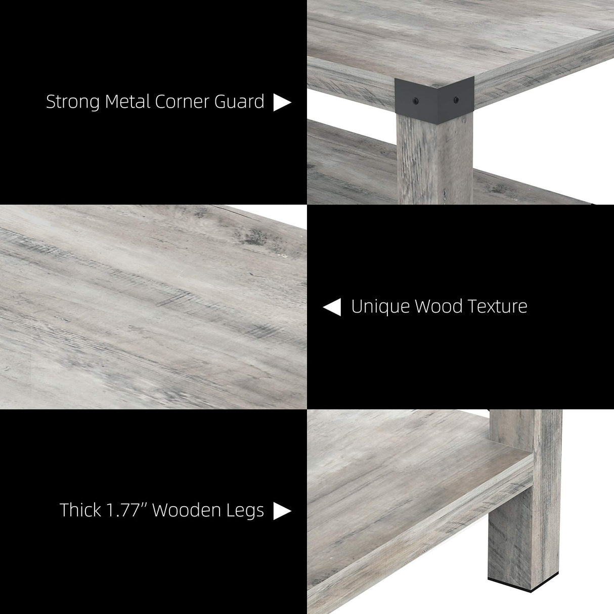 Rectangle Coffee Table 2-Tier Farmhouse Coffee Table