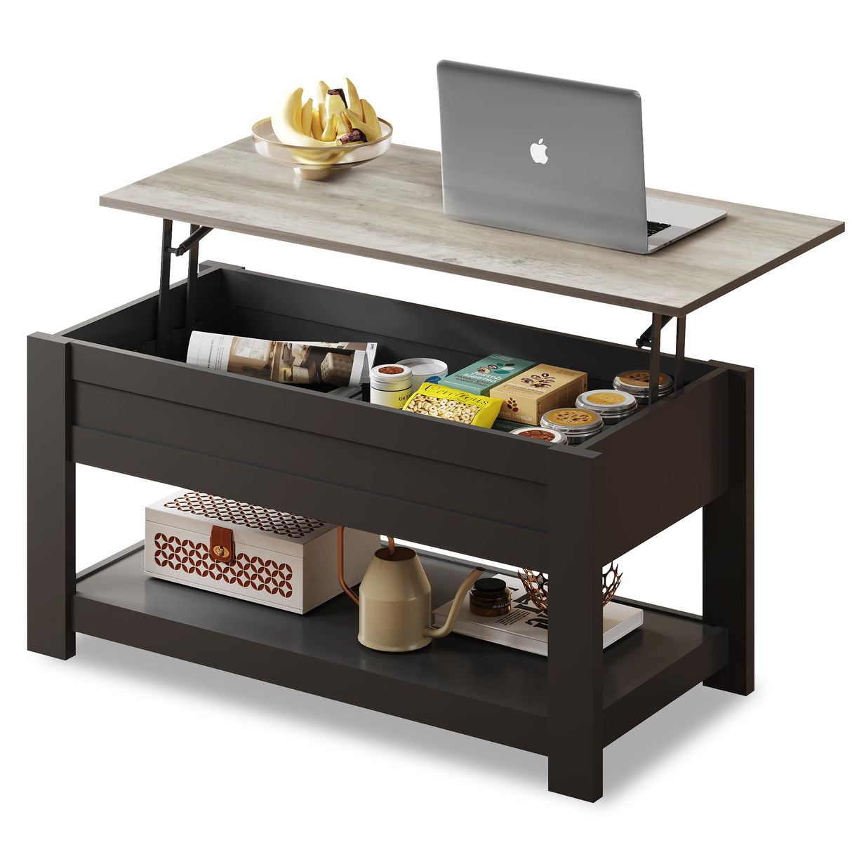 Coffee Table, 39" Lift Top Coffee Table with Hidden Compartment and Storage Shelf