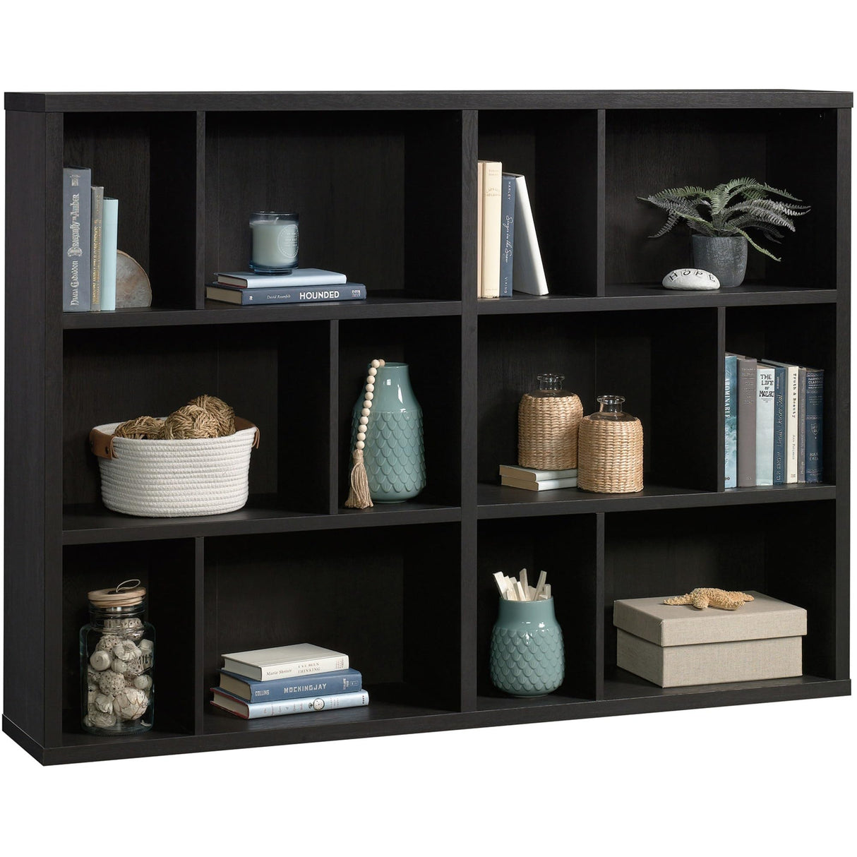 Miscellaneous Storage Modular Cube Storage Display Bookcase/Book Shelf, Raven Oak Finish