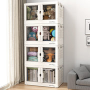 V7 Stackable Storage Bins, 416QT 104 Gal Closet Organizers and Storage with Doors