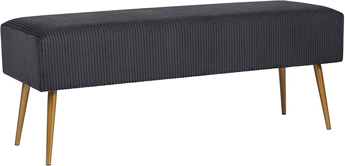 Ottoman Bench, End of Bed 44" Velvet Indoor Window Upholstered Padded Bench