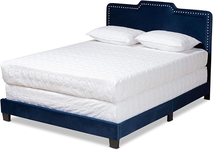 Benjen Beds (Box Spring Required), Queen, Navy Blue/Black