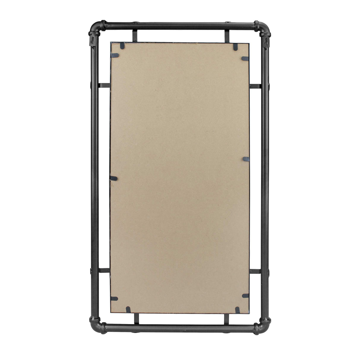 29" Rectangle Industrial Black Metal Pipe Wall Mirror