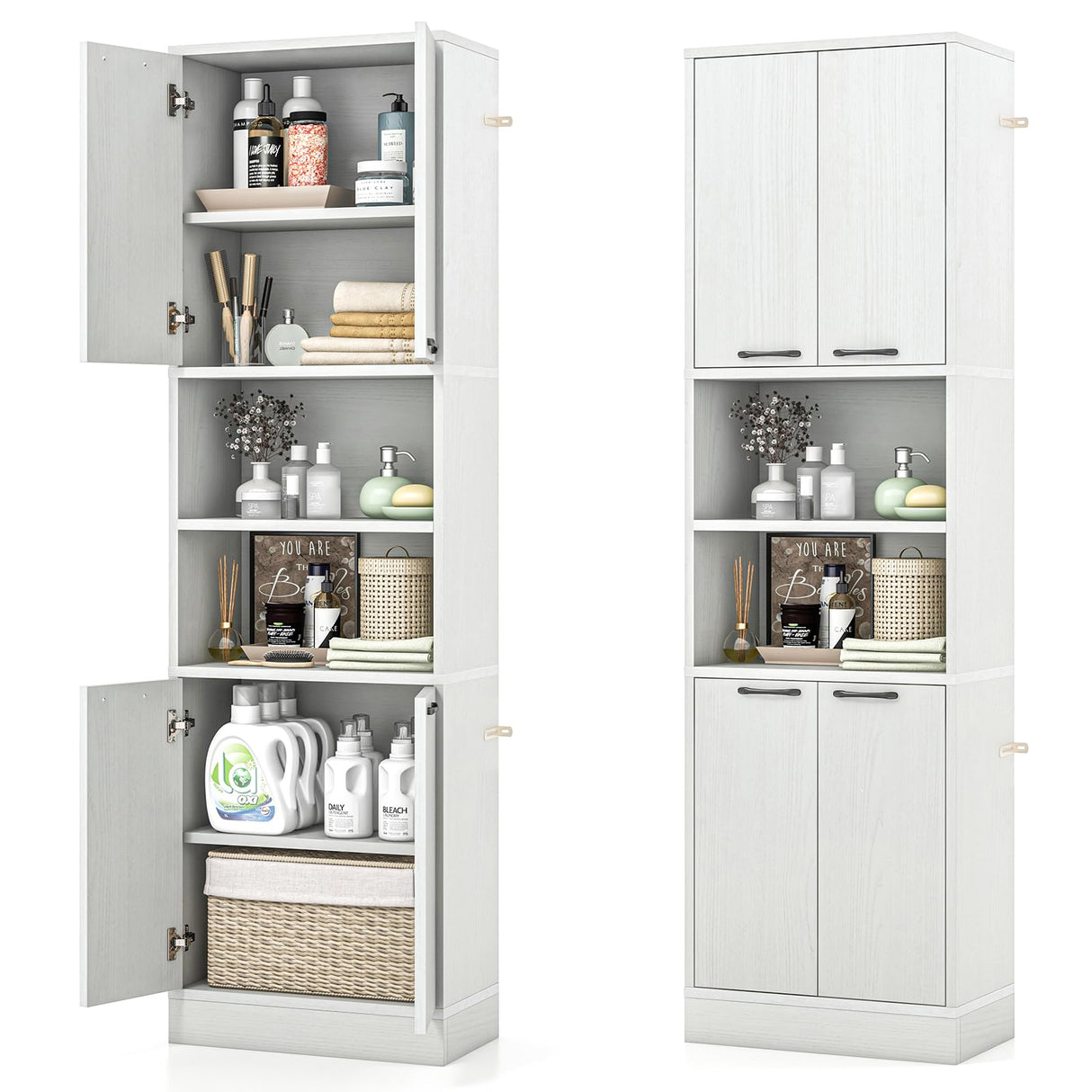 75" Tall Bathroom Storage Cabinet, Bathroom Floor Cabinet