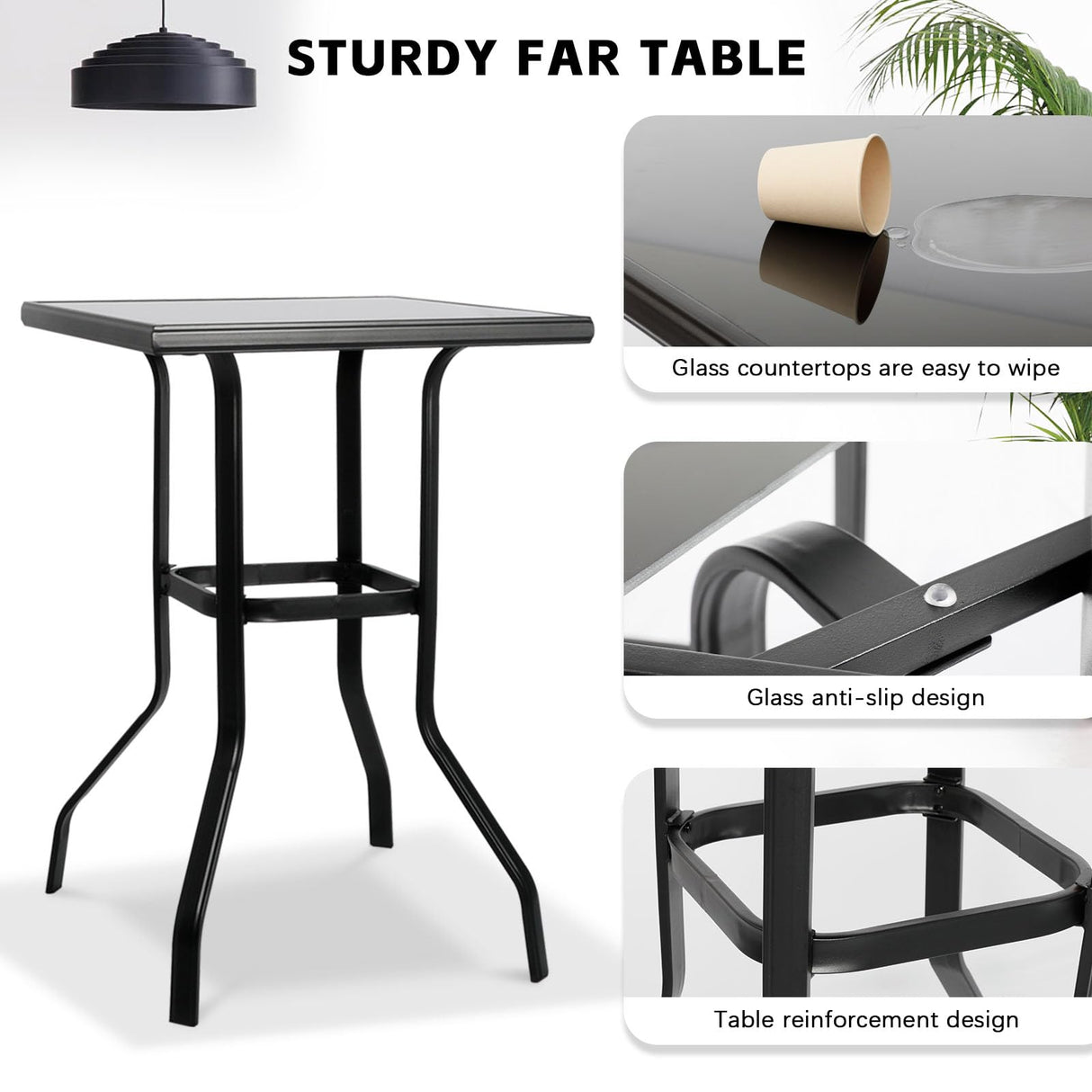 Patio Bar Set Swivel Bar Stools Outdoor Bistro Textilene Furniture Stability All-Weather Set