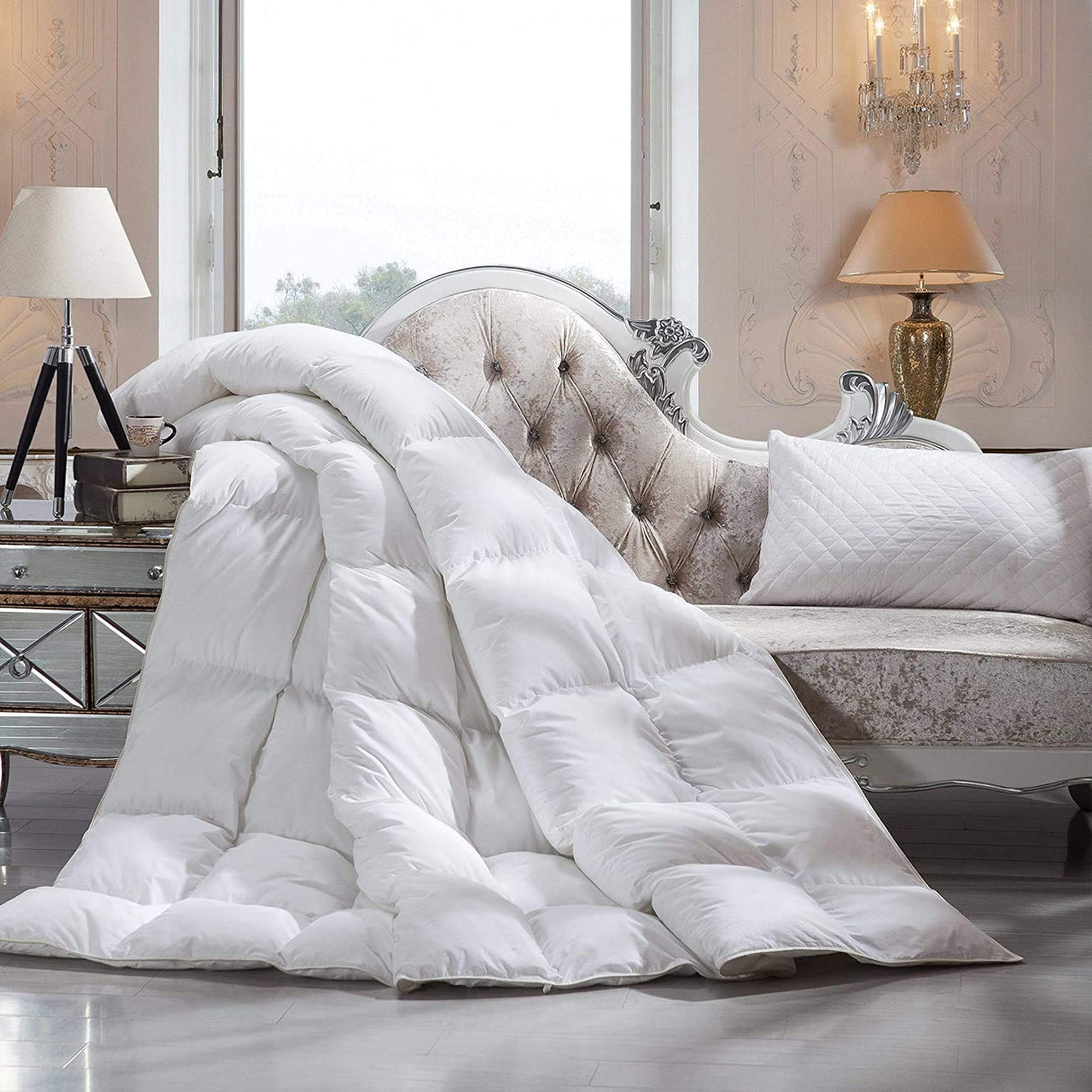 Goose Down Fiber Waterfowl Feather Fiber Comforter Duvet