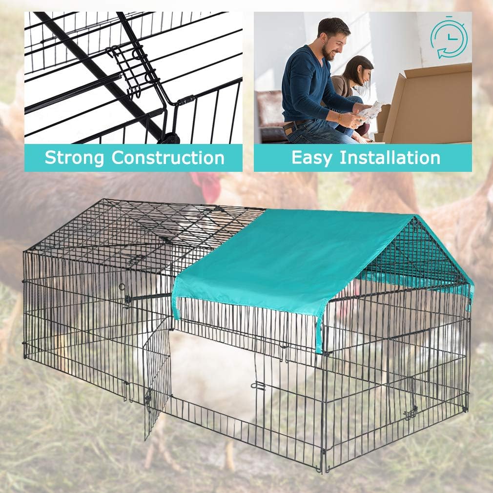 PetHaven Black Metal Playpen – Waterproof Outdoor Pet Run