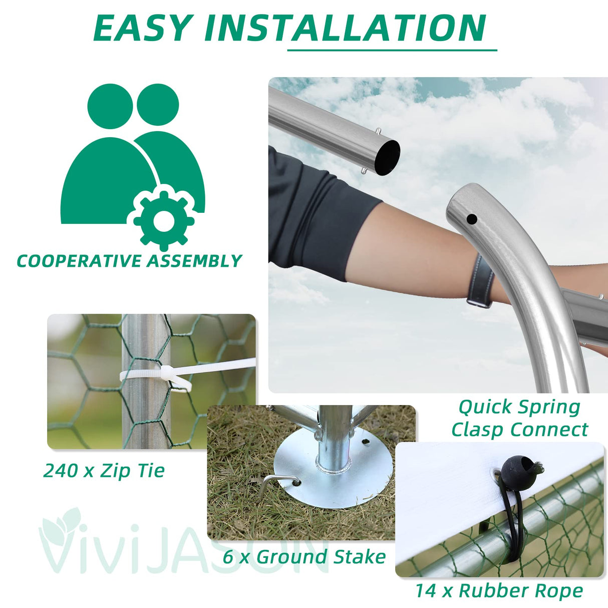 Walk-In Chicken Coop with Roof Cover – Secure Outdoor Run for Chickens, Ducks & Rabbits