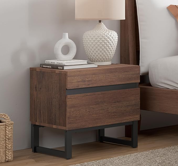 Nightstand with 2 Drawers for Bedroom